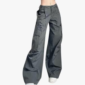 commence Parachute Jogger Straight Wide Leg Y2k Cargo Pants Size:S NWT